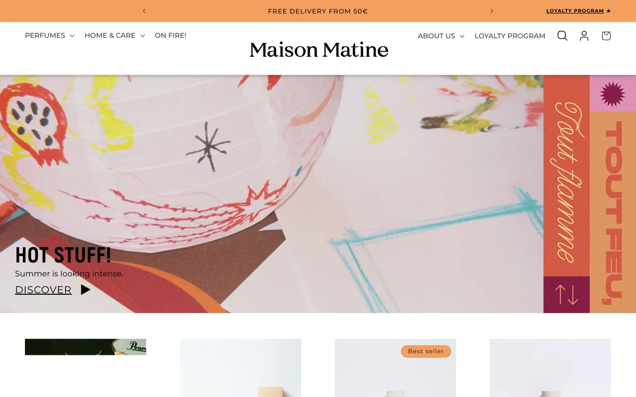 Maison Matine website screenshot